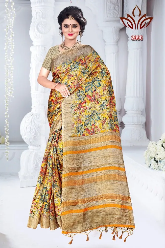 Printed 2090 Roma Ladies Saree, Machine wash